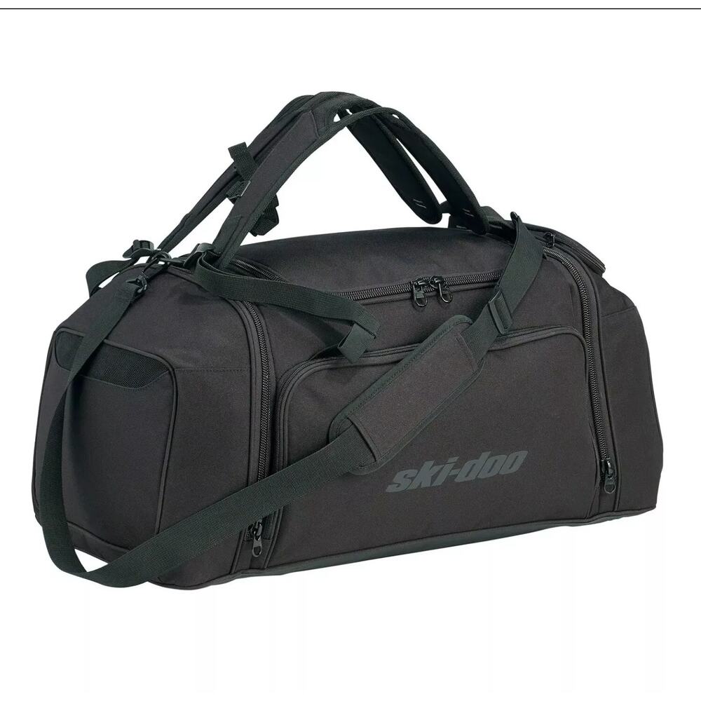 Ski-Doo Black Duffle Gear Backpack Multi Pockets 100% Polyester NWT